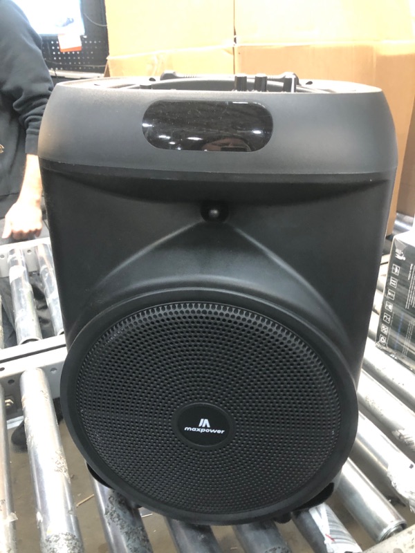 Photo 2 of **READ NOTES BELOW**MISSIMG CHARGER****Max Power Rumble 12" Woofer Bluetooth Trolley Speaker with Stand
