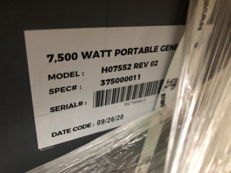 Photo 4 of Firman R-H07552 9,400 W / 7,500 W Hybrid Dual Fuel Generator