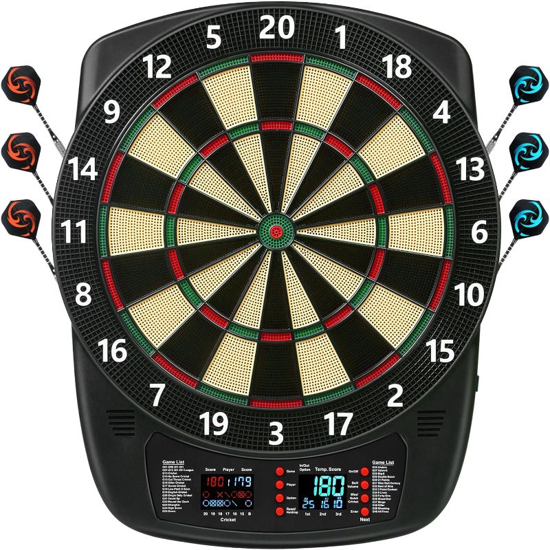 Photo 1 of ***USED - BACK DAMAGED**NON FUNCTIONAL**
Electronic Dart Board, Soft Tip Dartboard Set 40 Games, 427 Variants Digital