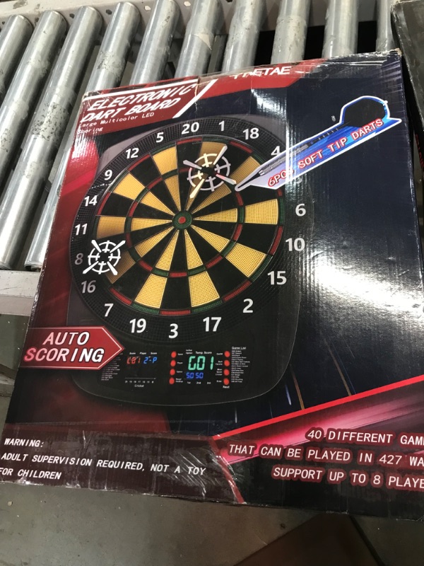 Photo 3 of ***USED - BACK DAMAGED - SEE PICTURES - UNABLE TO TEST***
Electronic Dart Board, Soft Tip Dartboard Set 40 Games, 427 Variants Digital