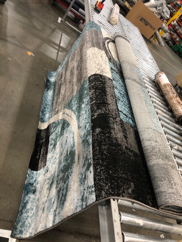 Photo 2 of Rugshop Contemporary Abstract Circle Design Soft Area Rug 6'6" x 9' Gray 6' 6" x 9' Grey