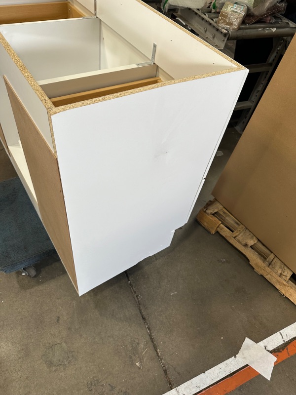 Photo 4 of **DAMAGED**Project Source 48-in White Bathroom Vanity Base Cabinet without Top
