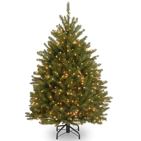 Photo 1 of 4 ft. Dunhill Fir Artificial Christmas Tree with Clear Lights