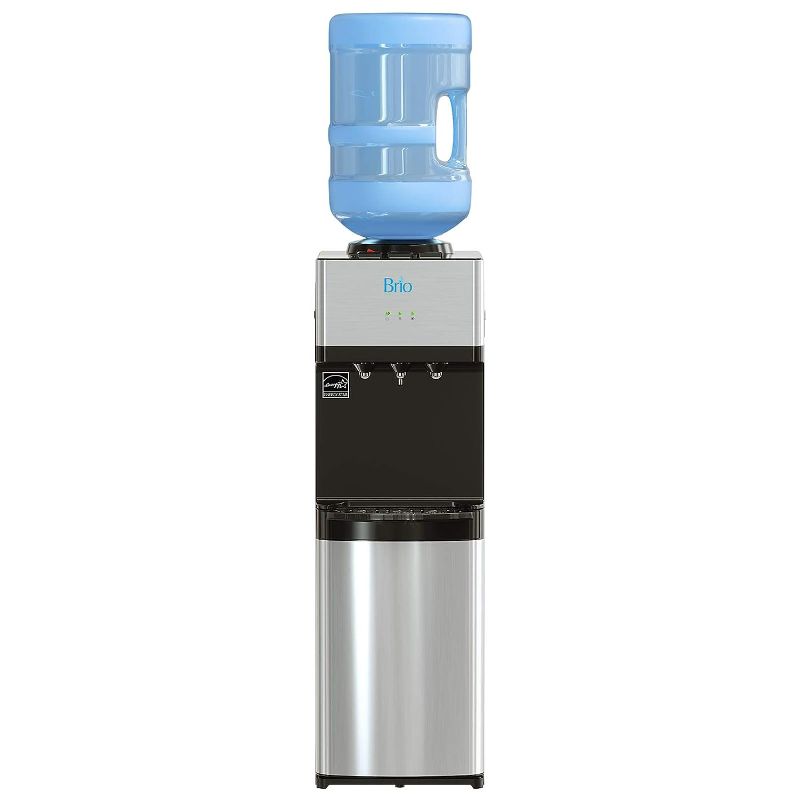 Photo 1 of ***NO JUG INCLUDED - MAJOR DAMAGE - NOT FUNCTIONAL - FOR PARTS ONLY - NONREFUNDABLE - SEE COMMENTS***
Brio Limited Edition Top Loading Water Cooler Dispenser - Hot & Cold Water, Child Safety Lock with Reusable Water Bottle Container Dispenser + Jug, 5 Gal