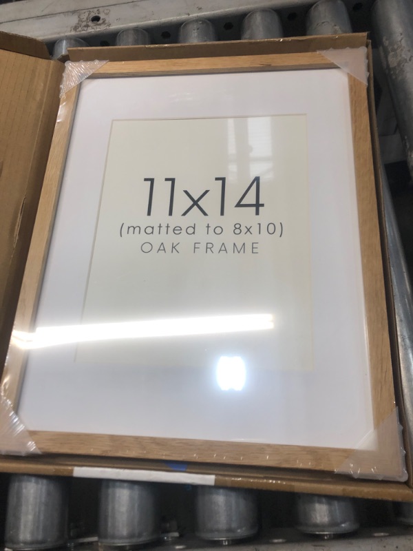 Photo 1 of 11x14 Picture Frame, 11 x 14 Solid Oak Wood Picture Frame with Real Glass, 11"x14" Wood Frames for Wall Display 8x10 Picture with Mat or 11x14 Picture without Mat, 11x14 Poster frame Art Frame
