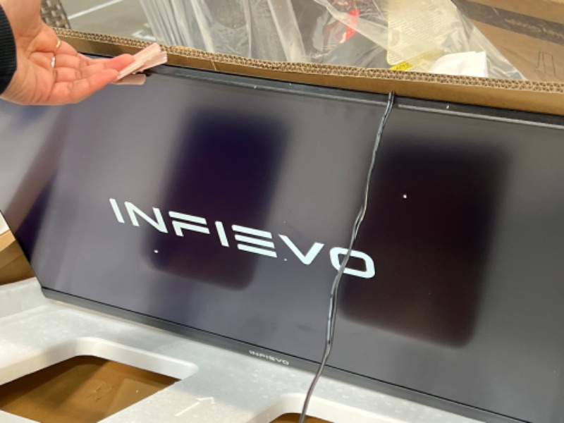 Photo 3 of INFIEVO Gaming Monitor 27 Inch QHD 1440P Computer Monitor 165Hz VA 1ms Built-in Speakers, FreeSync, Ultra-Thin PC Monitor, VESA Compatible, Tilt Adjustable, Liftable Stand, Eye Care, HDMI X2 /DP 27 INCH?LIFTABLE AND PIVOTABLE STAND?