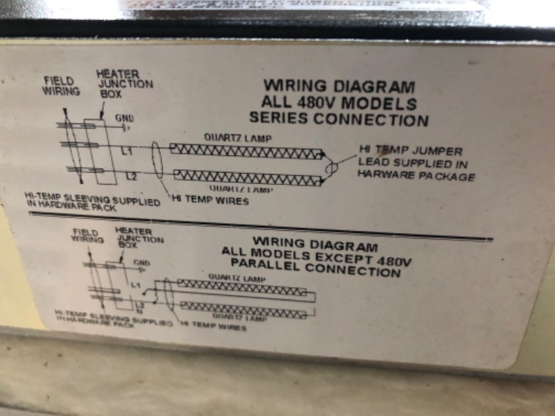 Photo 2 of **Damaged**TPI OCH2-66-240V Fostoria Quartz Tube Electric Infrared Heater – Outdoor/Indoor, Steel Housing, 6000W, 240V, Overhead Heating Equipment, Brown 240-Volt 66.0 x 7.5 x 7.0 inches