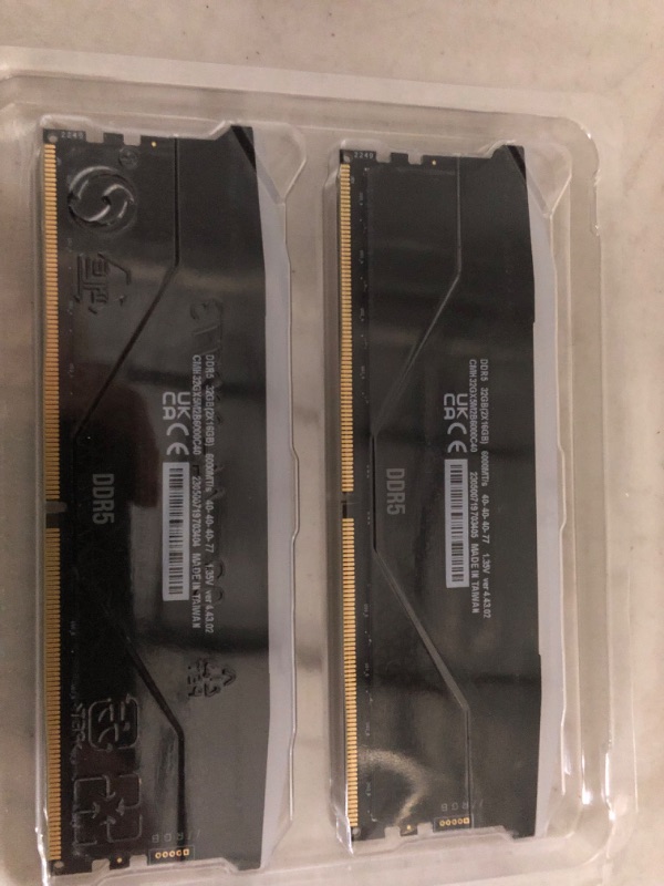 Photo 3 of CORSAIR VENGEANCE RGB DDR5 RAM 32GB (2x16GB) 6000MHz CL40 Intel XMP iCUE Compatible Computer Memory - Black (CMH32GX5M2B6000C40) 32GB (2x16GB) Black