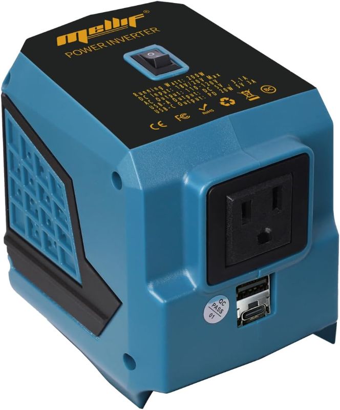 Photo 1 of 200W Power Inverter for Makita 18V Battery (Battery NOT Included) Portable Power Station w/AC Outlet USB-A Type-C Ports LED Light Outdoor Generator for Road Trip, Home Emergency, Laptop etc.
