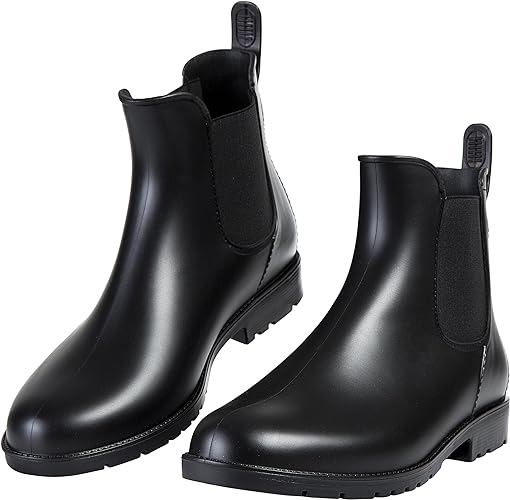 Photo 1 of Asgard Women's Ankle Rain Boots Waterproof Chelsea Boots SIZE 8.5