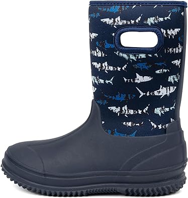 Photo 1 of HugRain Toddler Kids Adorable Warm Neoprene Waterproof Rain Boots SIZE 8