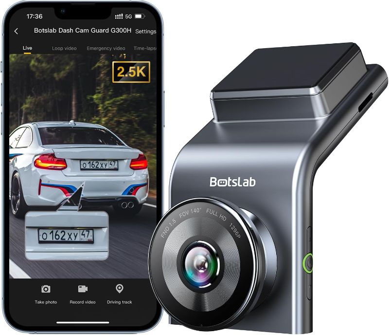 Photo 1 of Car Dash Cam 2.5K,140° Wide Angle Car Camera Front, Color Night Vision, Built in WiFi GPS, 24h Motion Detection Parking Mode, Emergency and Loop Recording(No SD Card)