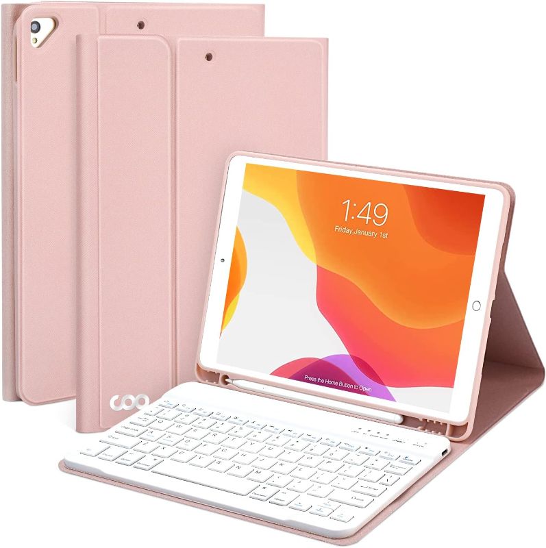 Photo 1 of iPad 9th Gen 2021 Case with Keyboard 10.2 inch, iPad 8th Gen 2020/iPad 7th Gen 2019/iPad Air 3/iPad Pro 10.5 Keyboard Case, Detachable Wireless Bluetooth Keyboard with Pencil Holder for iPad 2021 9th