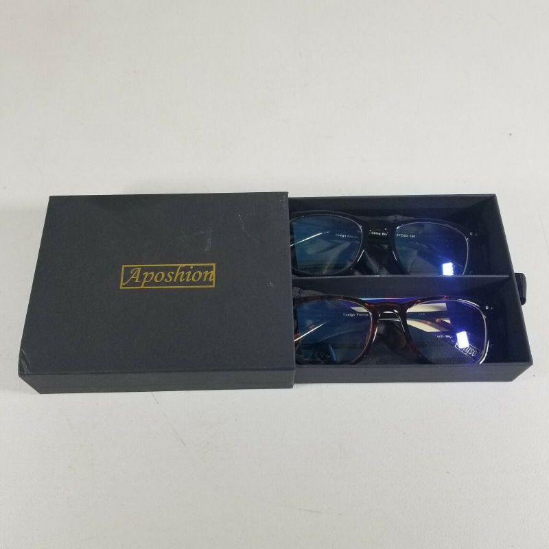 Photo 1 of Aposhion Blue Light Gaming Glasses 2 Bill Black Demi 51 20-140 Set Blocking