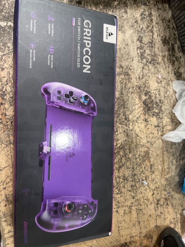 Photo 2 of NexiGo Hall Effect Gripcon with Kickstand and HDMI Out for TV Docking, Hall Sensing Joystick for Switch/Switch OLED, Handheld Mode, 4K/1080P Supported HDMI and USB 3.0 Port, Purple Hall Stick with Kickstand Purple