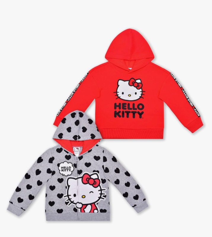 Photo 1 of 
Hello Kitty Girls 2 Pack Hoodies for Toddlers and Big Kids - Red/Grey or Pink/Blue size 2 toddler