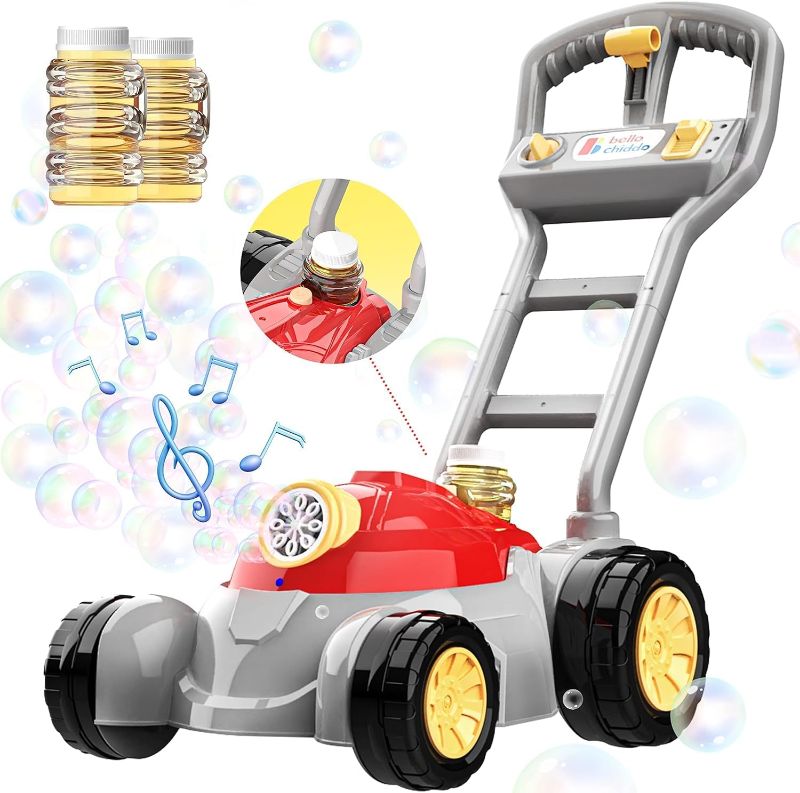 Photo 1 of (Upgraded 5000+ Bubbles Per Min) Bubble Lawn Mower,Bubble Machine for Toddlers 3-5 Outdoor,Backyard,Gardening Toy Birthday Gift Preschool Kids Boys,Girls(Large)