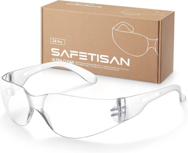 Photo 1 of 10pcs  Clear Safety Glasses for Men, Safety Goggles with Scratch Impact Resistant Meets ANSI Z87.1 Standard