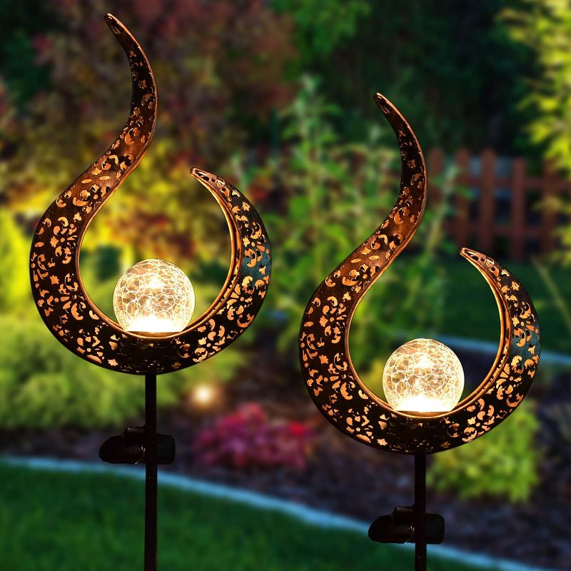 Photo 1 of ****ONE LAMP MISSING BULB**
Joiedomi 2 Pack Solar Crackle Glass Globe Stake Lights