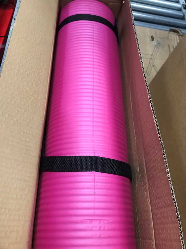 Photo 2 of ***SEE NOTES*** BalanceFrom All Purpose 1/2-Inch Extra Thick High Density Anti-Tear Exercise Yoga Mat with Carrying Strap and Yoga Blocks Pink Mat Only