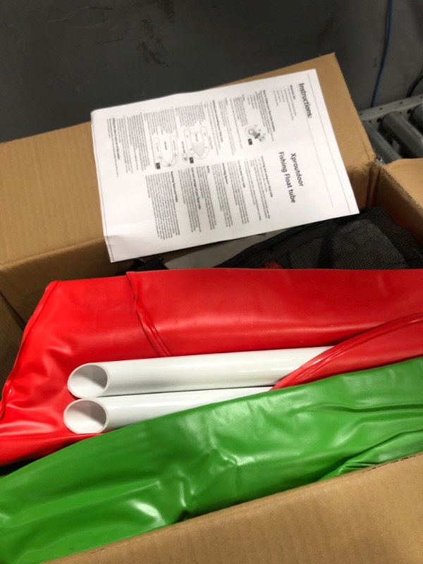 Photo 1 of Xproutdoor Fishing Float Tube with Adjustable Backpack Straps, Storage Pockets, Fish Ruler, Fly Fishing Boat with Pump, Oar, Rod Holder and Mount, Fins, 350LBS Load Bearing Capacity, FT003 gray