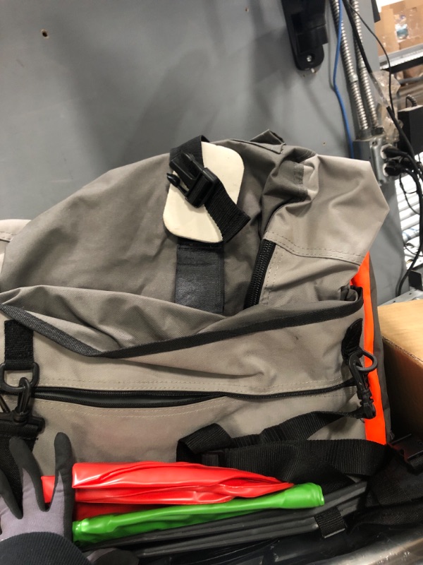 Photo 1 of Xproutdoor Fishing Float Tube with Adjustable Backpack Straps, Storage Pockets, Fish Ruler, Fly Fishing Boat with Pump, Oar, Rod Holder and Mount, Fins, 350LBS Load Bearing Capacity, FT003 gray