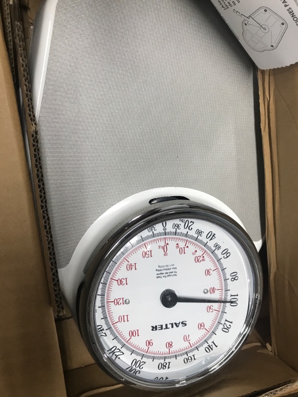 Photo 2 of **NONREFUNDABLE**FOR PARTS OR REPAIR**SEE NOTES**
Salter Pro-Helix Professional Oversized Bathroom Scale with Grey Vinyl Anti-Slip Bath Mat, 400 LB Capacity, Analog Scale, 18.25 x 13.0 inch, Grey/White White and Gray