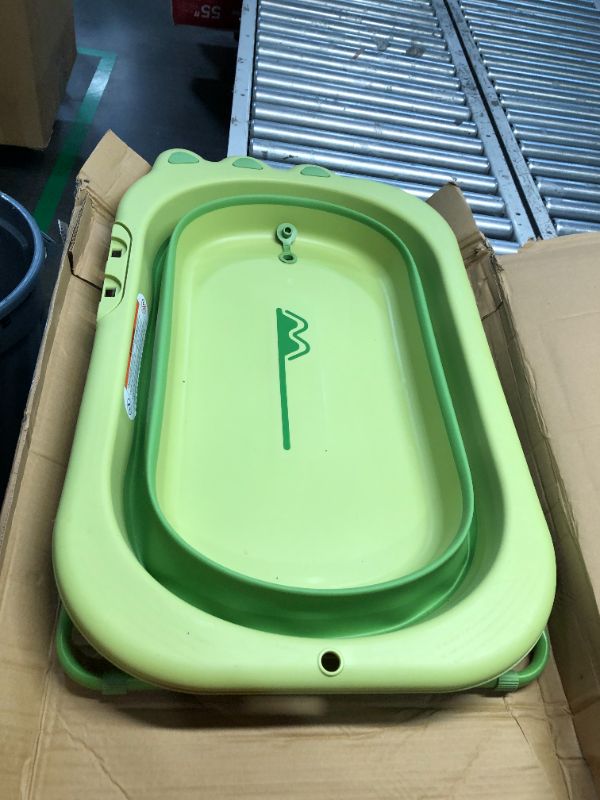 Photo 6 of ***USED - LIKELY MISSING PARTS - UNABLE TO VERIFY FUNCTIONALITY***
Beberoad Love Collapsible Toddler Bathtub Portable Travel Toddler Tub Foldable Bathtub with Adjustable Height for Toddler 1-3 (Green), 31.5"L x 21.2"W x 8.2"H
