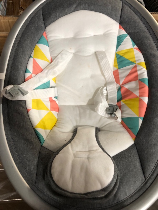 Photo 1 of ***USED*DIRTY*PICTURED*UNABLE TO TEST***
Dream On Me Zazu Baby Swing, Baby Swing for Infant, 5- Swinging Speed, Two Attached Toys, Bluetooth Enabled and Remote Control, Grey and Pink