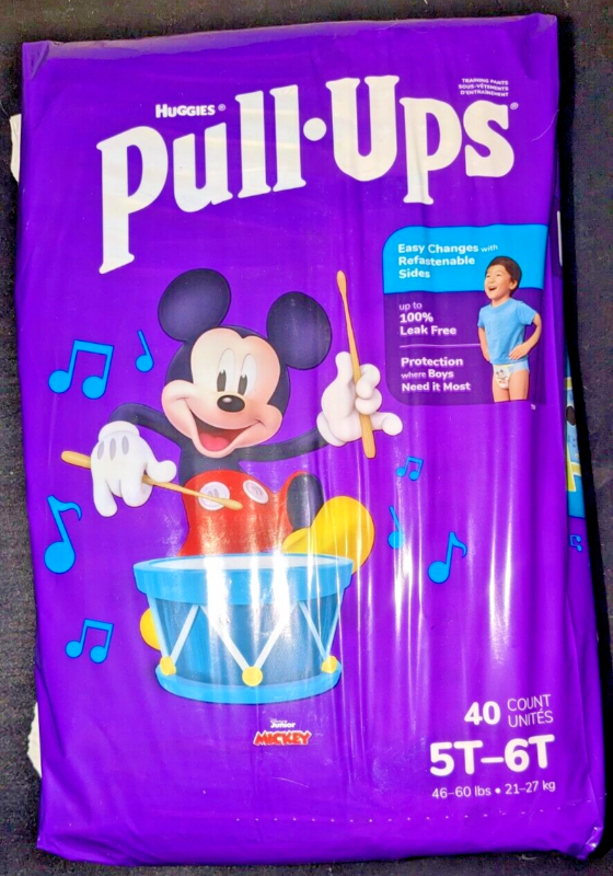 Photo 1 of 40 Count, Huggies Pull Ups, Boys (5T - 6T) Junior Mickey, Training Pants/Diapers
