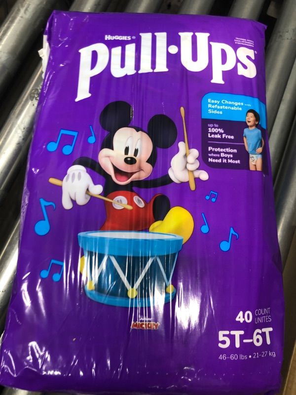 Photo 1 of 40 Count, Huggies Pull Ups, Boys (5T - 6T) Junior Mickey, Training Pants/Diapers
