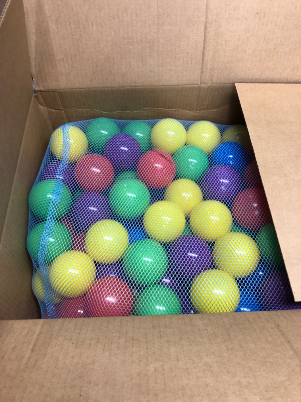 Photo 2 of 200 Count Plastic Balls for Ball Pit, Phthalate and BPA Free, Crush Proof Play Balls for Ball Pit, Pit Balls in Assorted Colors in Reusable and Durable Mesh Storage Bag with Zipper