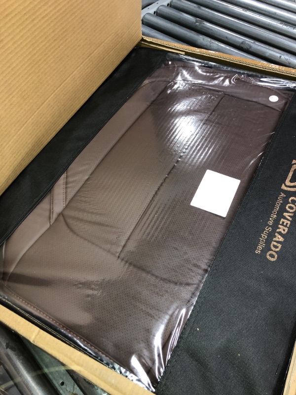 Photo 1 of Coverado Front Seat Covers 2 Pieces, Waterproof Leather Auto Seat Protectors, Universal Fit for Most Sedans SUV Pick-up Truck, Brown Brown FrontPair