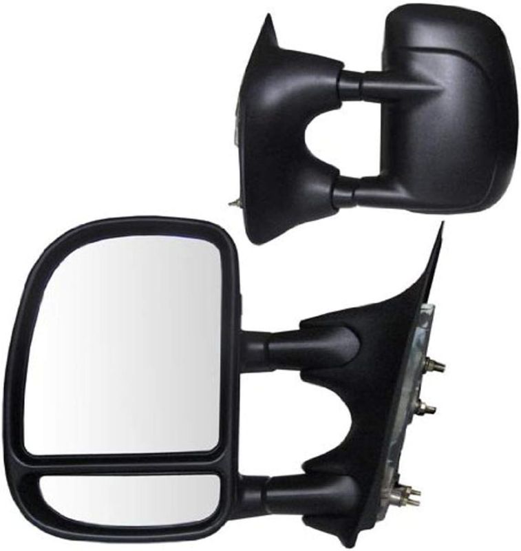 Photo 1 of **UNKNOWN MAKE MODEL** Fit System Towing Mirror Pair for Ford Excursion,  extendable, Textured Black, Foldaway, Manual
