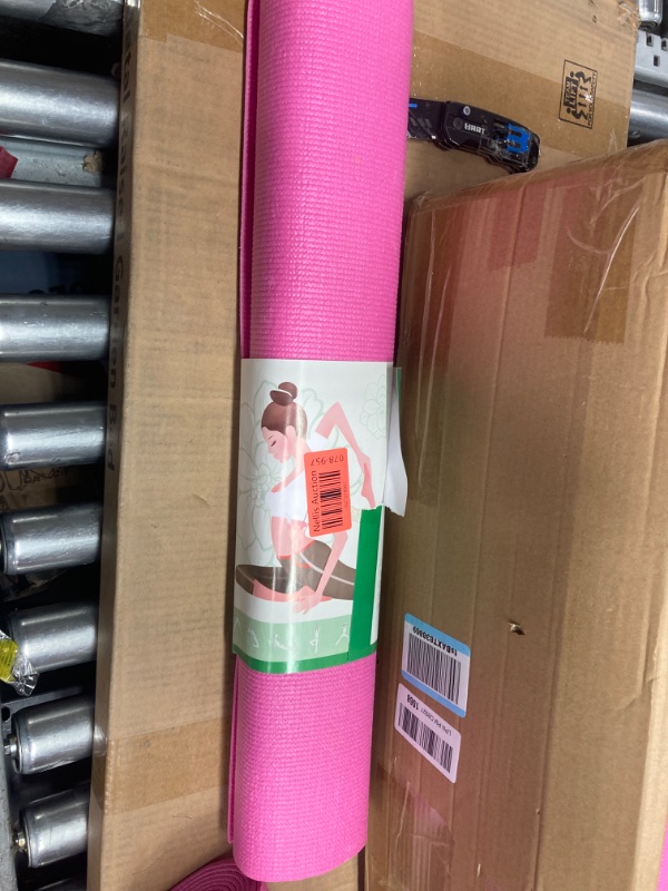 Photo 1 of  Yoga Mat Bulk 68 x 24 x 0.12 Inch Exercise Mats Non Slip Fitness Mats Workout Mats for Women Men Home Workout Gym Yoga Pink