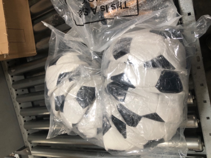 Photo 2 of 12 Pcs Soccer Ball Bulk with Pump for Teen Adult with Pump Carry Bag Outside Sports Training Practice Machine Game Soccer Back to School Soccer Ball Bulk Black White Size 5