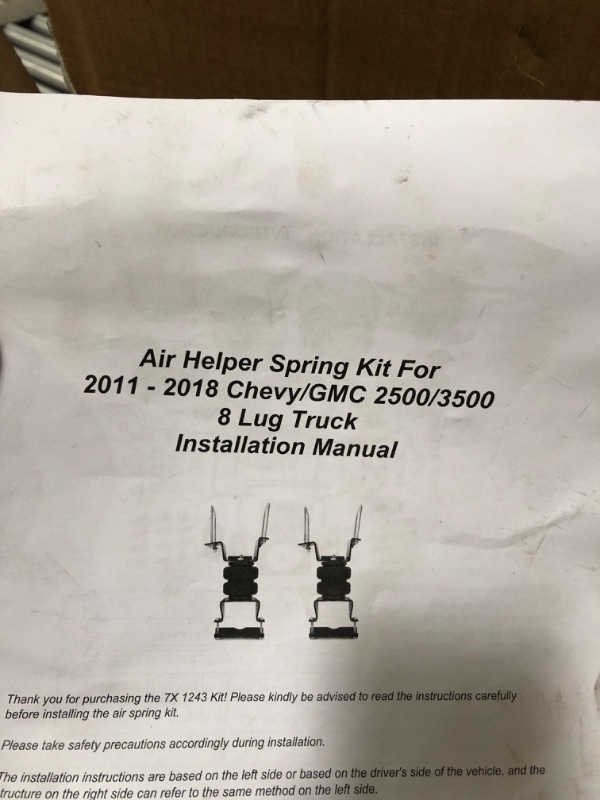 Photo 2 of Air Suspension Bags Kit 5000lbs Compatible with 2011 2012 2013 2014 2015 2016 2017 Chevrolet Silverado 2500 HD 3500 HD & GMC Sierra 2500 HD 3500 HD Replace W2176 Spring Rear Mounts Lift Kit