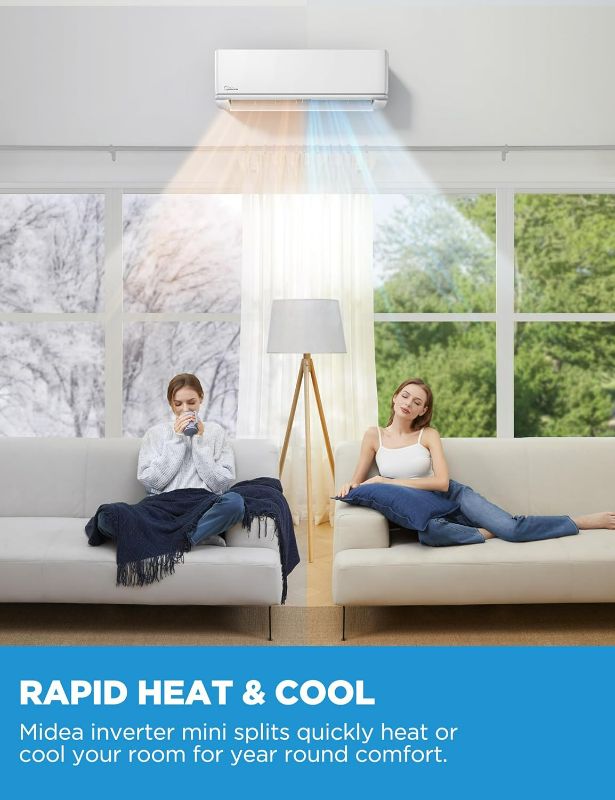 Photo 1 of ***INDOOR UNIT ONLY - SEE COMMENTS***
Midea 12000 BTU Mini Split AC/Heating system, 208/230V, 21.4 SEER2, Coverage Up to 550 Sq.Ft Mini Split Air Conditioner, Energy Efficient Inverter AC with Heat Pump Pre-Charged, Compatible with Alexa