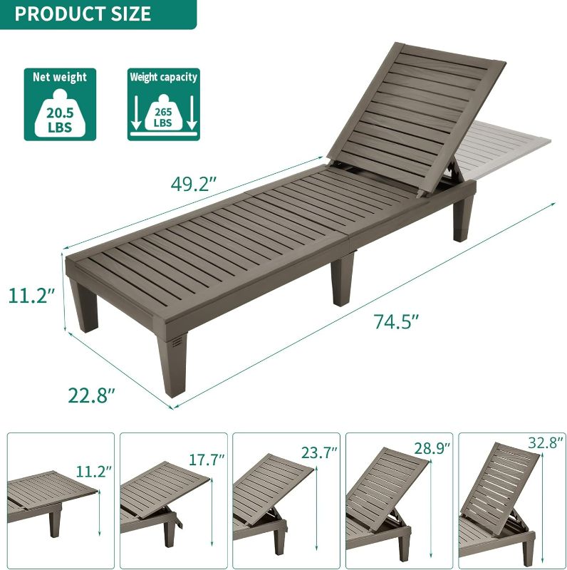 Photo 1 of YITAHOME Outdoor Chaise Lounge Chair