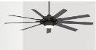 Photo 1 of (incomplete)(sold for parts)(non refundable) Slinger v2 72-in Matte Black Color-changing Integrated LED Indoor/Outdoor Ceiling Fan
