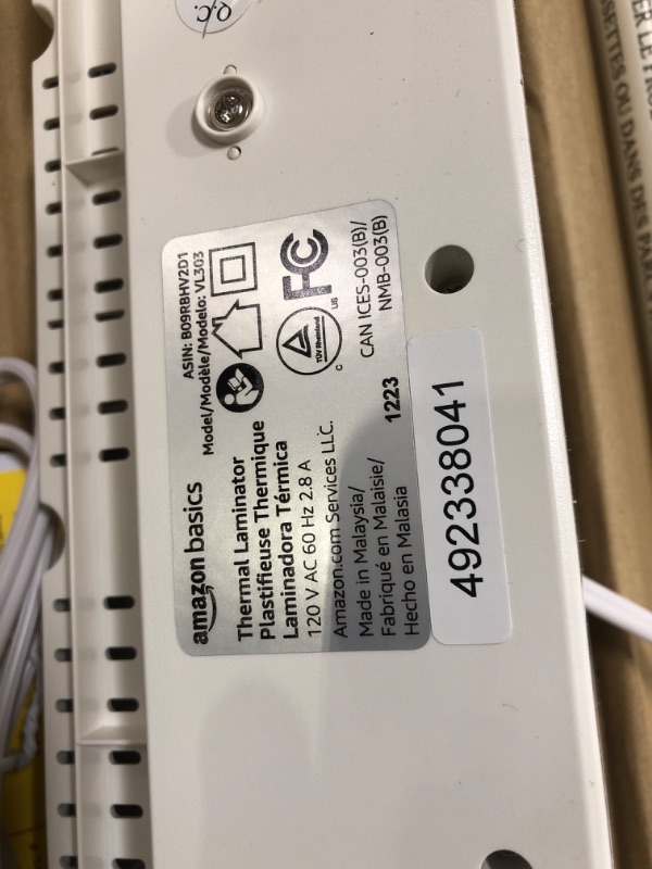 Photo 1 of Amazon Basics 12-Inch Thermal Laminator Machine 12-Inch Laminator