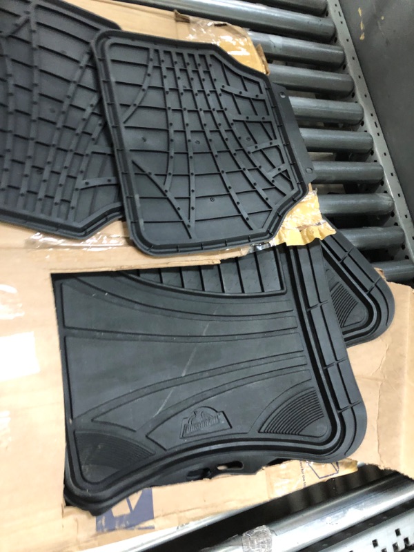 Photo 2 of Armor All 78840ZN 4-Piece Black Rubber All-Season Trim-to-Fit Floor Mats for Cars, Trucks and SUVs Black 4-Piece