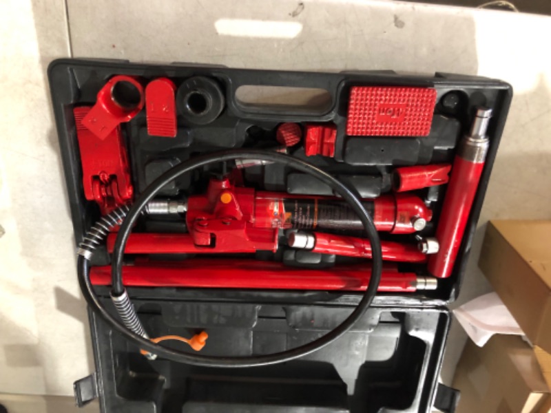 Photo 6 of **NONREFUNDBLE**FOR PARTS OR REPAIR**SEE NOTES** 
*****STOCK IMAGE FOR SAMPLE*****
BIG RED T70401S Torin Portable Hydraulic Ram: Auto Body Frame Repair Kit with Blow Mold Carrying Storage Case, 4 Ton (8,000 lb) Capacity, Red