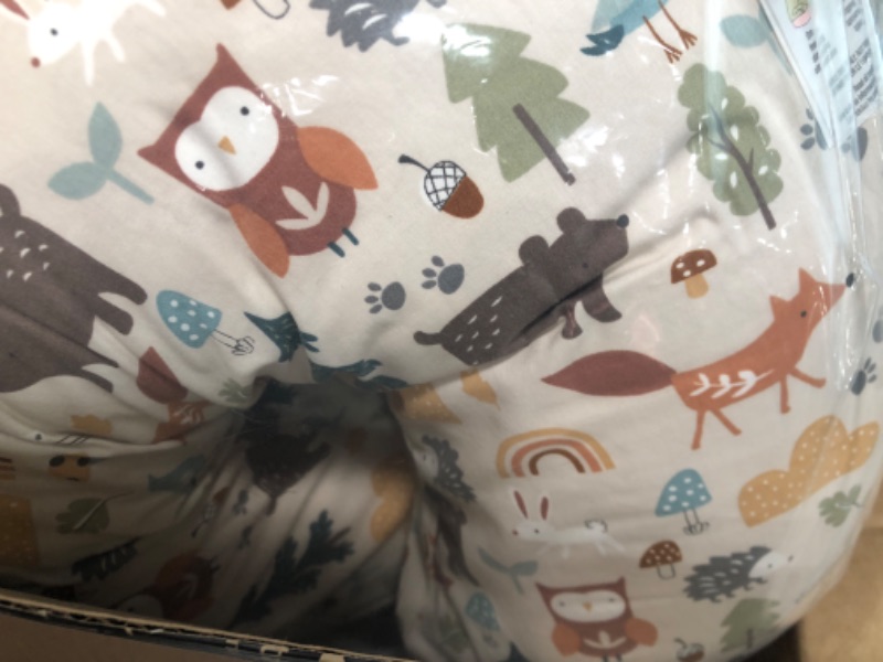 Photo 1 of Boppy Nursing Pillow Original Support, Spice Woodland, Ergonomic Nursing Essentials & Nursing Pillow Cover, Premium Quick-Dry Fabric, Mint Flower, Fits The Original Support Pillow