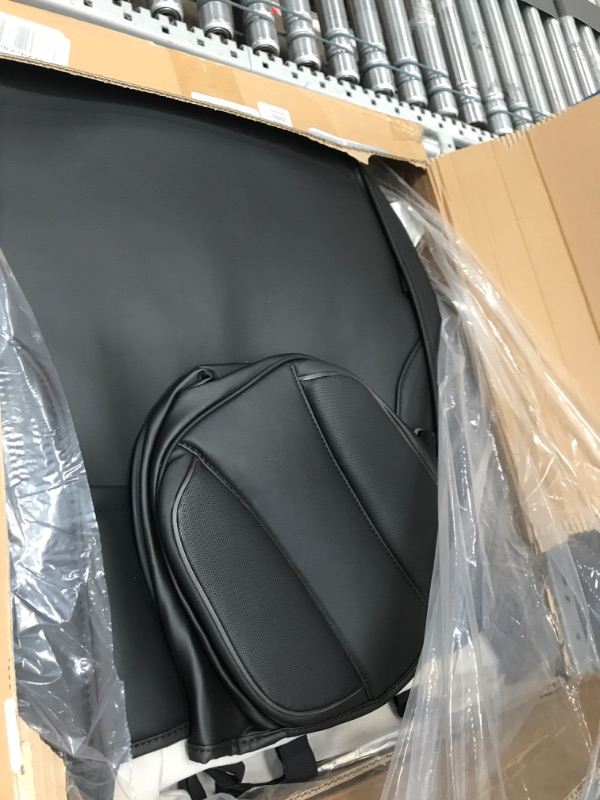 Photo 2 of **MINOR CUT ON ONE OF THE COVERS**
CAR PASS 2PCS Nappa Leather Car Seat Covers Front Cushioned, Waterproof Durable Front Seat Covers Only, Luxury Car Seat Protector Universal Fit for SUV Pick-up Truck Sedan Automotive (Black Charcoal) Front Seats with Arm