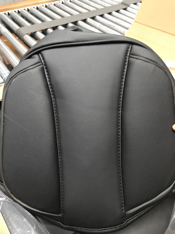 Photo 1 of **MINOR CUT ON ONE OF THE COVERS**
CAR PASS 2PCS Nappa Leather Car Seat Covers Front Cushioned, Waterproof Durable Front Seat Covers Only, Luxury Car Seat Protector Universal Fit for SUV Pick-up Truck Sedan Automotive (Black Charcoal) Front Seats with Arm