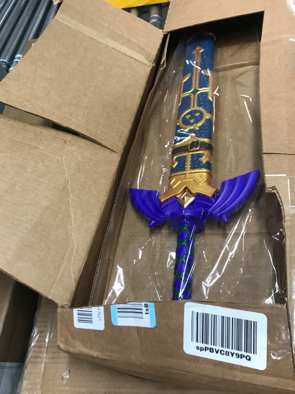 Photo 2 of 42 Inch Fantasy Foam Sword Warrior Legend of Zelda Master Swords for Video Game, Cosplay Costume Prop, Collection, Gift. Prop 1:1 Replica 37'' Blue Master Sword