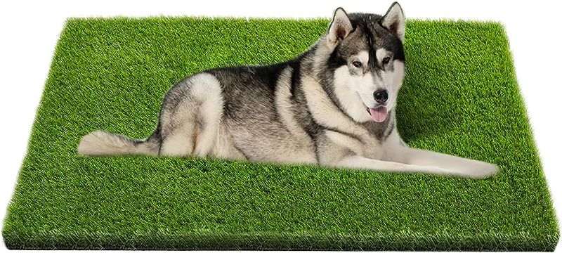 Photo 1 of Artificial Grass, Professional Dog Grass Mat, Potty Training Rug and Replacement Artificial Grass Turf, Large Turf Outdoor Rug Patio Lawn Decoration, Easy to Clean with Drainage Holes (48x32 inch)
