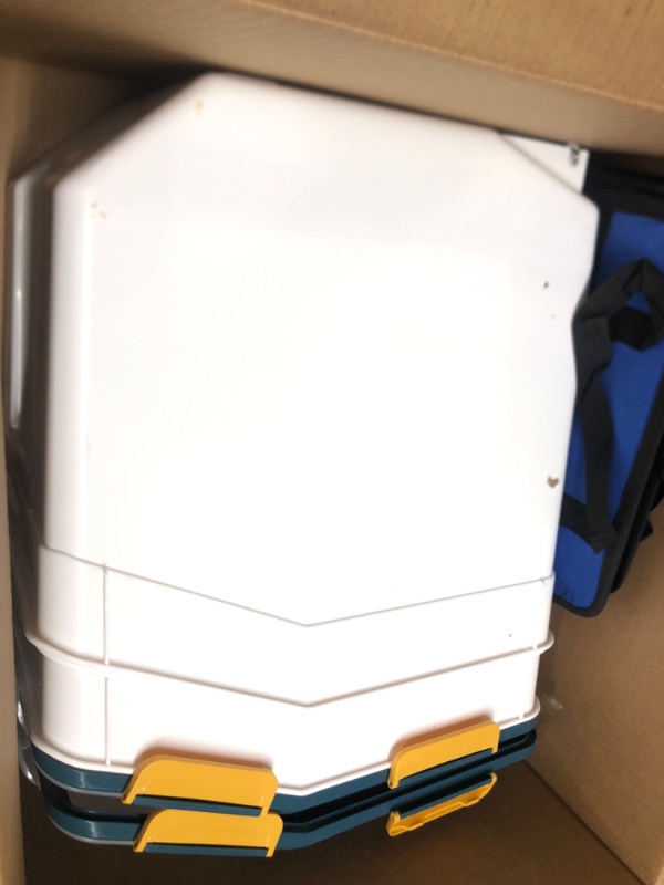 Photo 1 of 2 bin storage unit w lids 