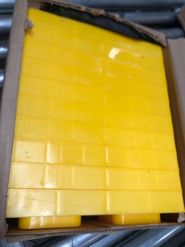 Photo 2 of Camco Heavy-Duty Leveling Blocks | Compatible with Single Wheels, Double Wheels, Hydraulic Jacks, Tongue Jacks and More | Yellow | 10-pack (44510) Leveling Blocks - 10 Pack Frustration Free Packaging